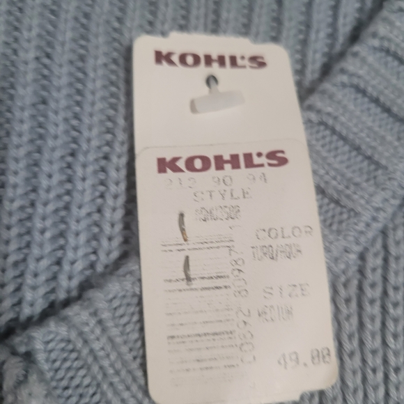 Axcess Womens Short Sleeve Coraline Knit Cardigan Sweater Size M Light Blue Y2k - Picture 4 of 4